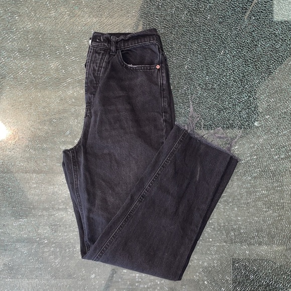 Zara High Waisted Straight Cropped Mom Jean - Picture 6 of 11